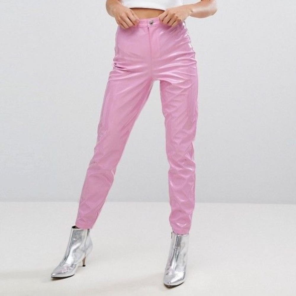 Pink Vinyl Pants ASOS New With Tags